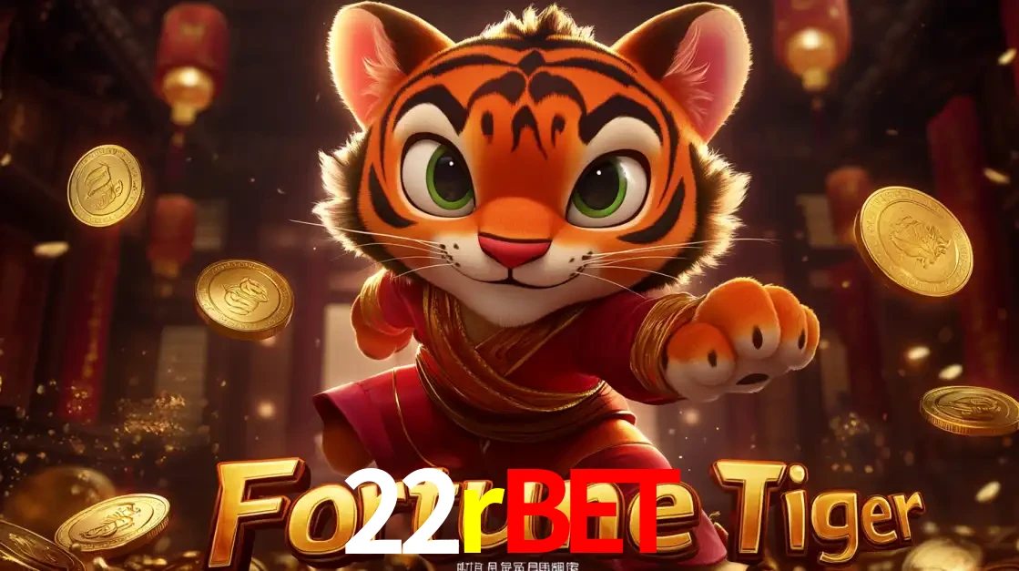 O carismático mascote do jogo de slot Fortune Tiger, um tigre fofo em pose de artes marciais, pronto para trazer sorte e multiplicadores de ganhos no cassino online 22rbet.